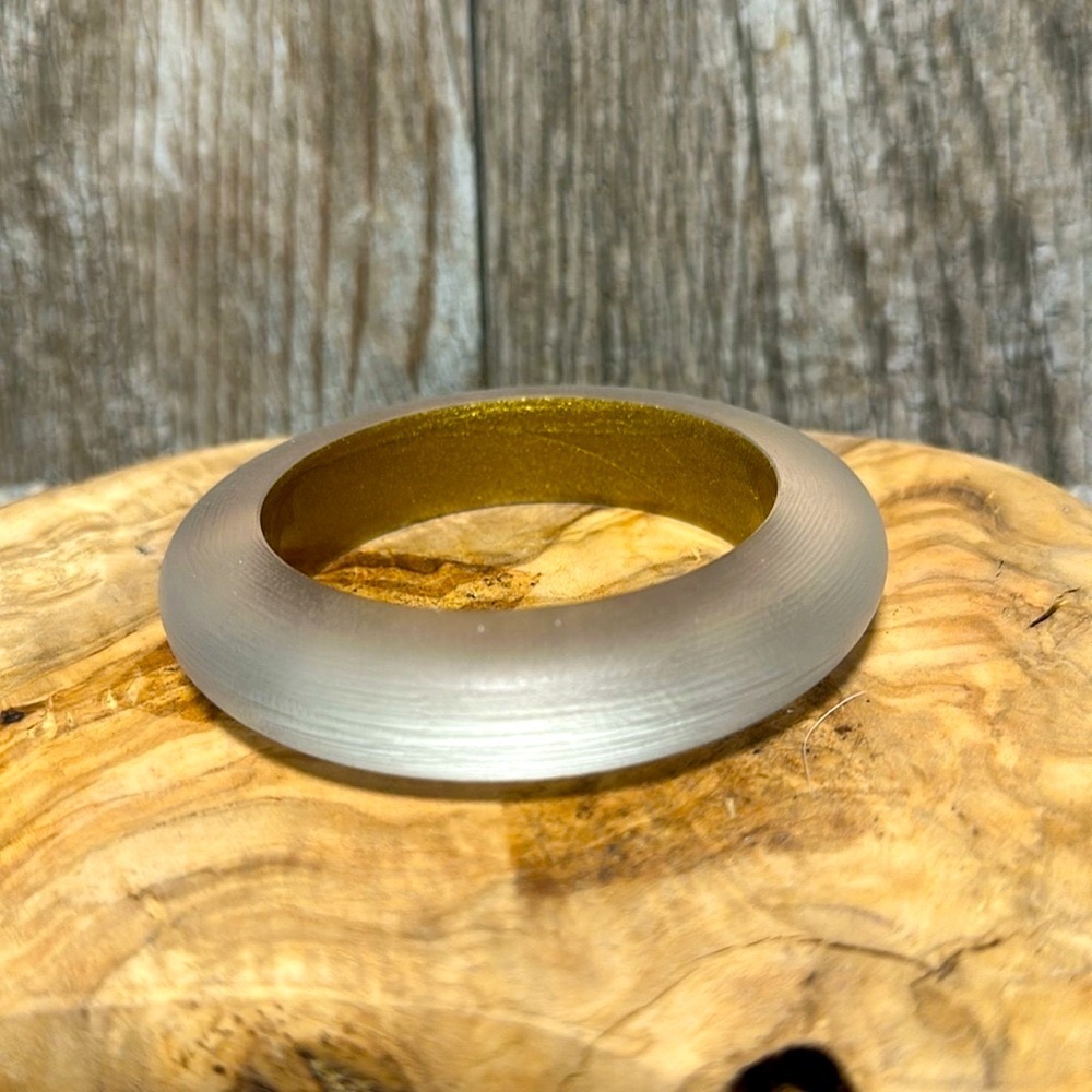 New without tags Alexis Bittar Lucite gray bangle bracelet